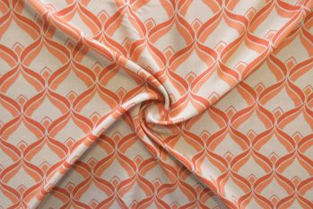 Lady McElroy Back To The 70s - Peach Melba Viscose Challis Lawn - Remnant - 3m