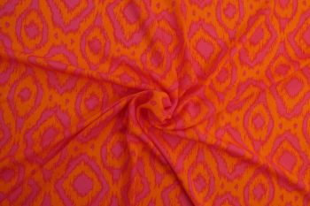 Lady McElroy Batik Block - Tangerine - Viscose Rickardi Lawn