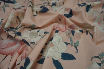 Lady McElroy Botanical Flamenco - Sugar Pink - Marlie-Care Lawn Remnant - 2m