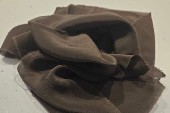 Ex Designer Deadstock 100% Silk Sandwashed Plain Heavy Crepe De Chine - Chocolate Brown