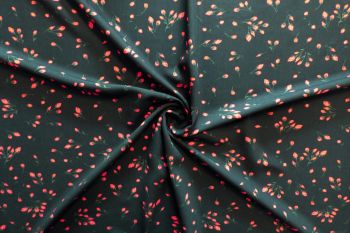 Lady McElroy Confetti Roses - Midnight - Cool-Touch Crepe - Remnant - 3m