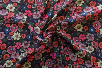Lady McElroy Flower Power - Pink - Viscose Morracain Crepe - Remnant - 3m