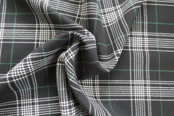 Ex Hobbs Deadstock Triple Wimpole Crepe Check - Black/Emerald/White