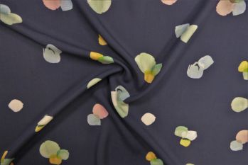 Lady McElroy Prosecco Fizz - Navy - Viscose Challis Lawn Remnant - 3m