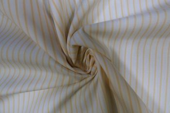 Ex Paul Smith Deadstock Designer 100% Cotton Stripe Shirting - Peach/White - Remnant - 2m