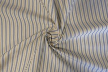 Ex Paul Smith Deadstock Designer Cotton Stripe Shirting - Buttercup/Grey - Remnant - 1.2m