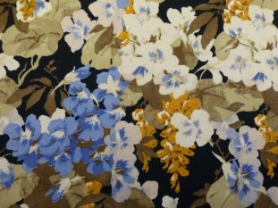 Cotton Stretch Sateen Floral Remnant - 0.8m