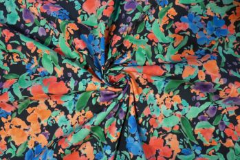 Lady McElroy Watercolour Blooms - Cotton Poplin - Remnant - 1.6m