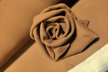 Deadstock 100% Wool Melton Style Plain Coating - Ginger